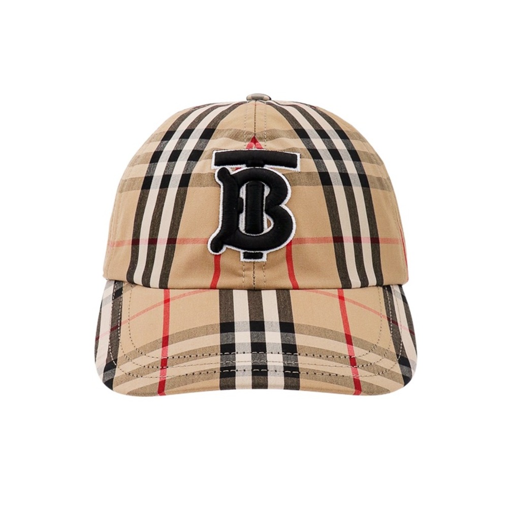 TB Burberry Beige Check Baseball Cap size L